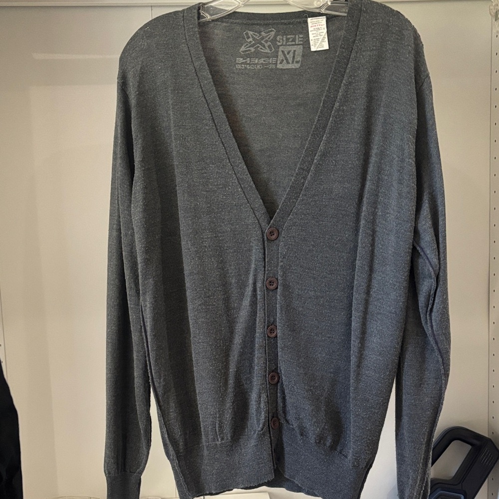 Men's Charcoal Cardigan Sweater